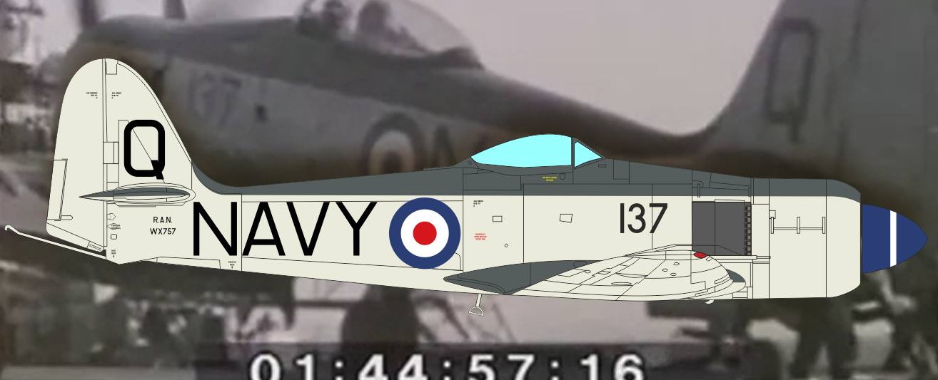 Hawker Sea Fury FB.11, WM 490 K/111, 808 Sqn, HMAS Sydney, September 1952 - CTA Decal "Aussie over the Seas"